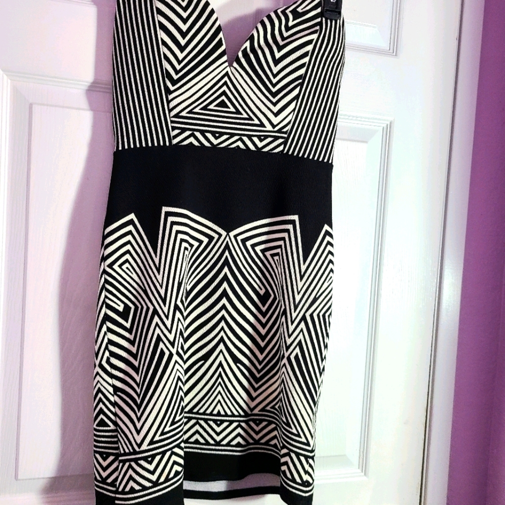 Black and white dress mini dress